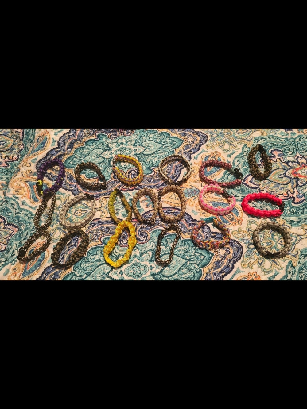 Paracord Rope Bracelet Various Size And Color Lot Of 19